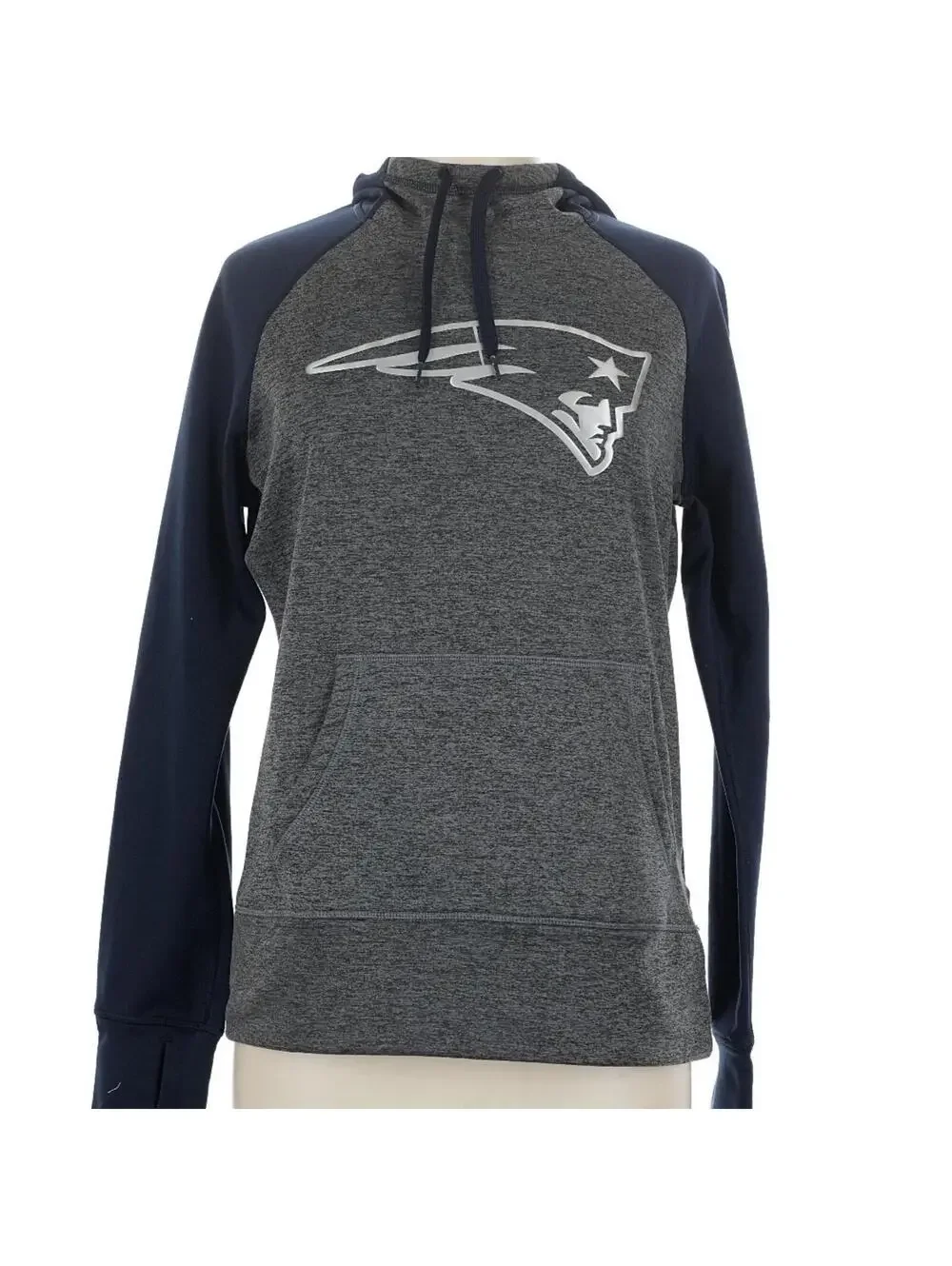 NFL X Nike New England Patriots Team Apparel Gray Hoodie Size M Therma Fit